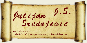 Julijan Sredojević vizit kartica